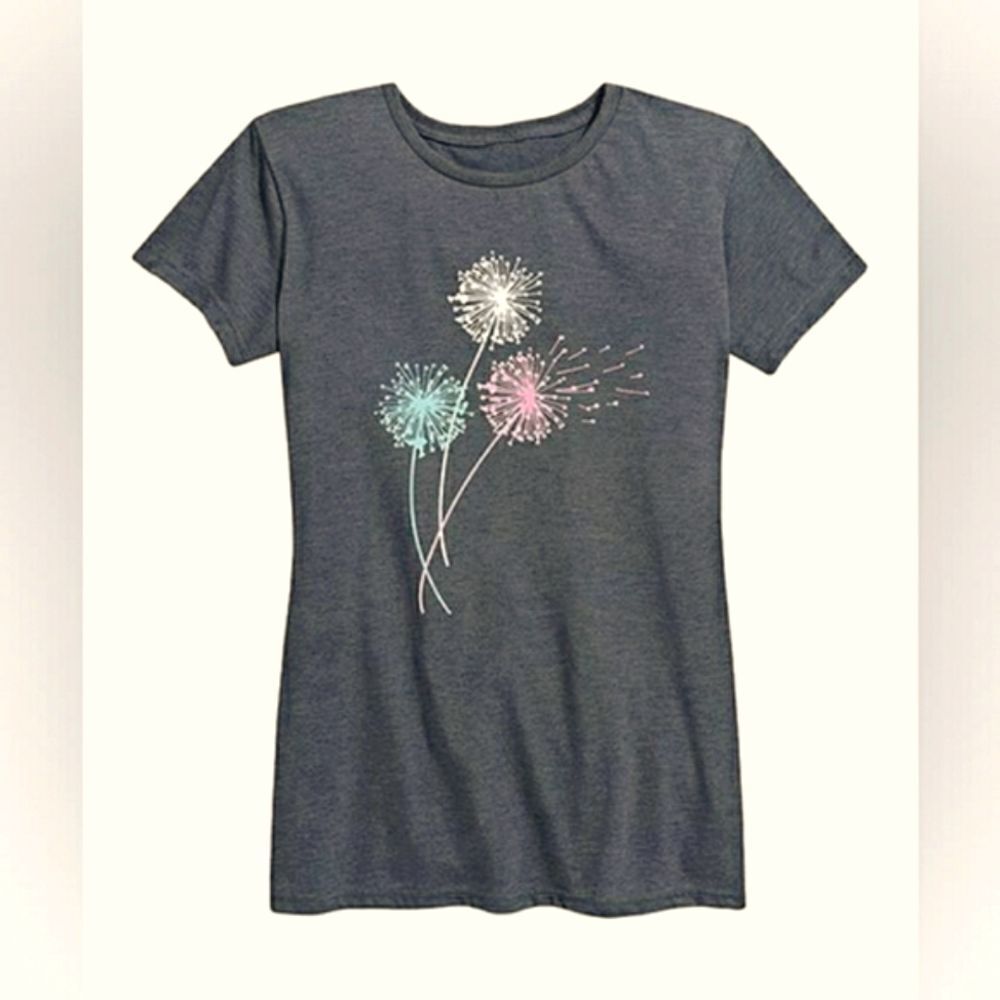 Instant Message Pastel Dandelions Tshirt sz Lg